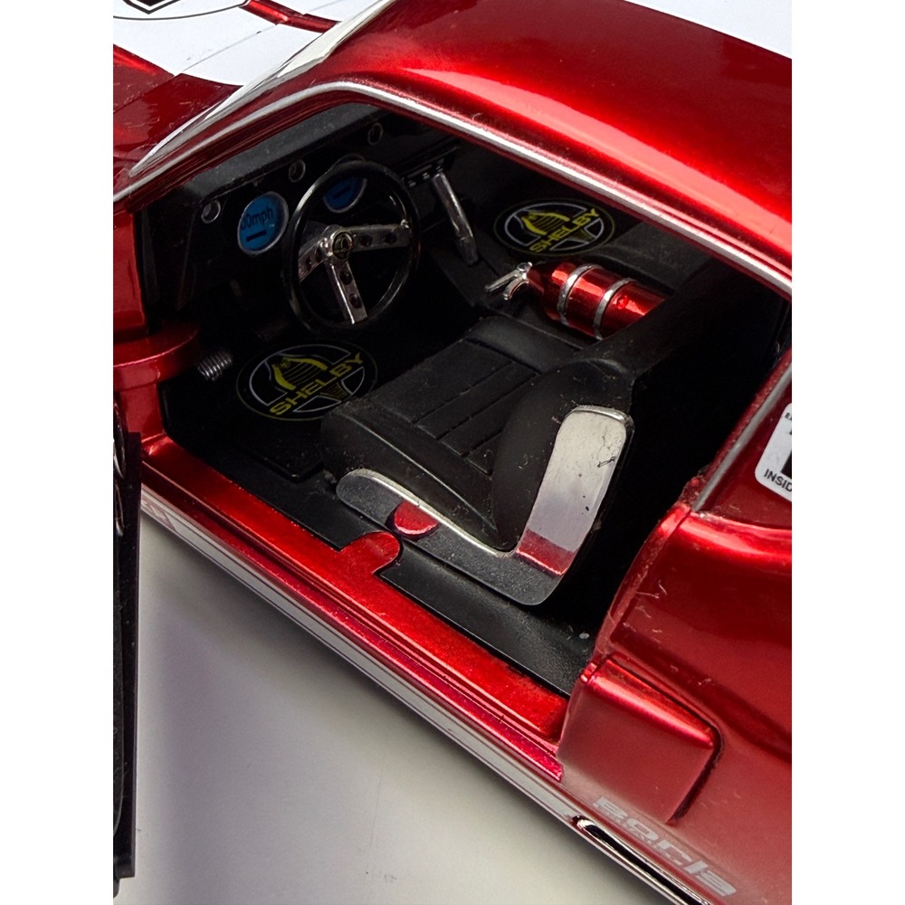 Jada Toys Bigtime Muscle 1967 Ford Mustang Shelby GT500KR 1:24 Diecast Red White - Picture 9 of 14